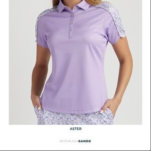 NWT Bermuda Sands ladies short sleeve golf top.